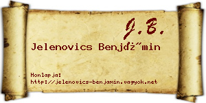 Jelenovics Benjámin névjegykártya